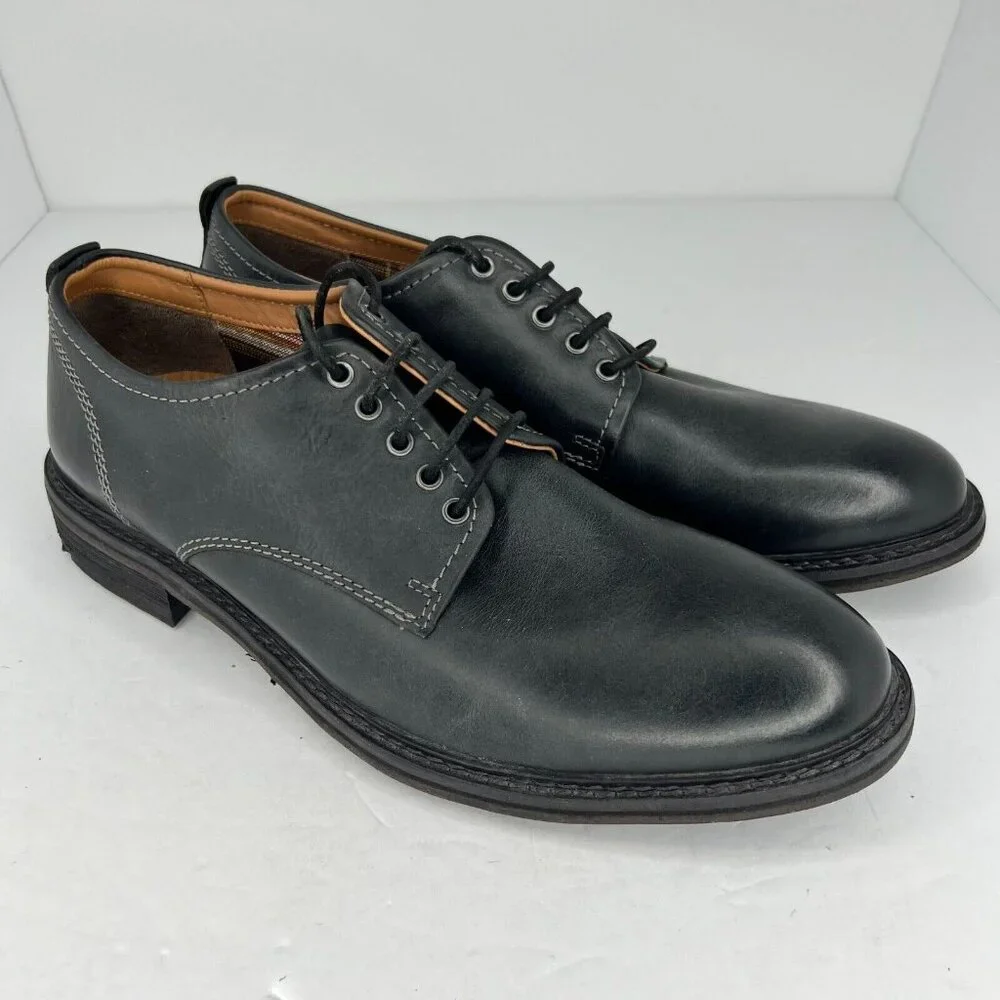 Lucky Brand Mens 115-20304 Black Hogan Leather LaceUp Size 10.5M Dress Shoes